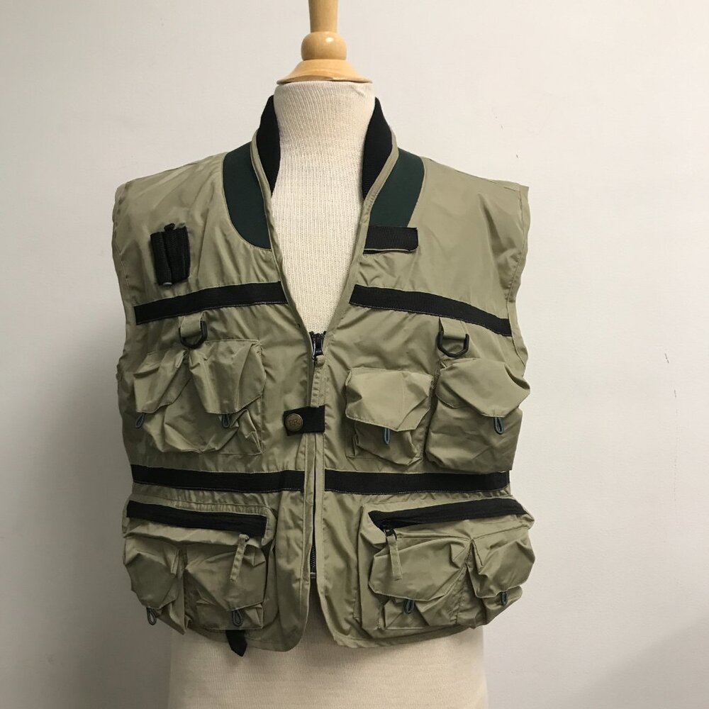 River Run Utility Vest sleeveless zip pockets L